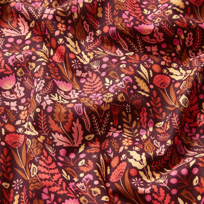Cotton Cretonne wildflowers – merlot/purple, image number 2
