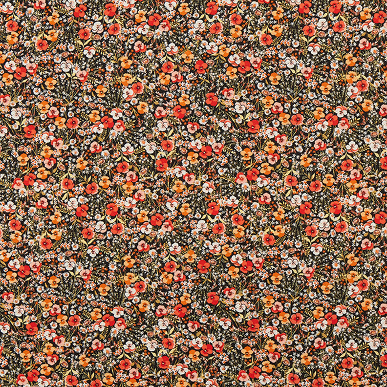 Sea of flowers crepe chiffon – black,  image number 1
