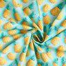 Cotton Poplin Pineapple – aqua blue/yellow,  thumbnail number 3