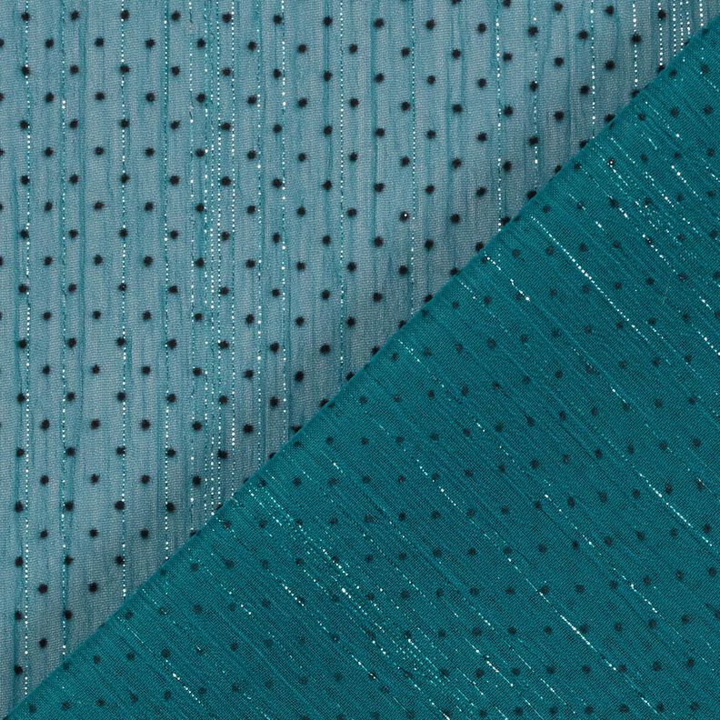 Glitter stripes and dots chiffon – petrol,  image number 4