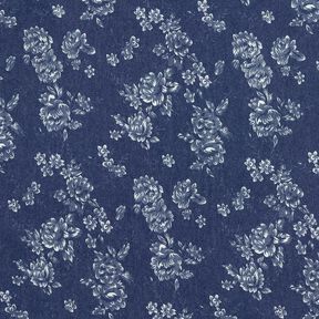 Chambray Small Roses – navy blue/offwhite, 