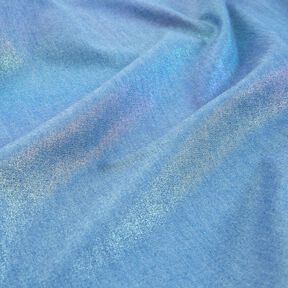 Chambray Rainbow Shimmer Foil Print | Poppy Fabrics – denim blue/colour mix, 
