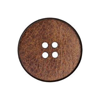 Leather Button 4-Hole Recycling – brown, 