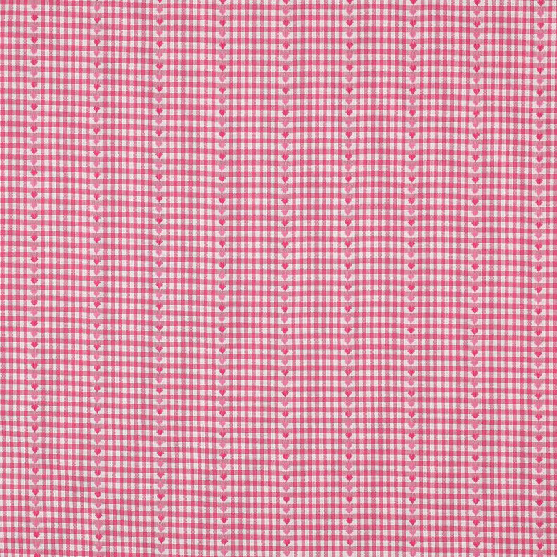 Cotton Jacquard diamonds and hearts – pink/white, image number 1