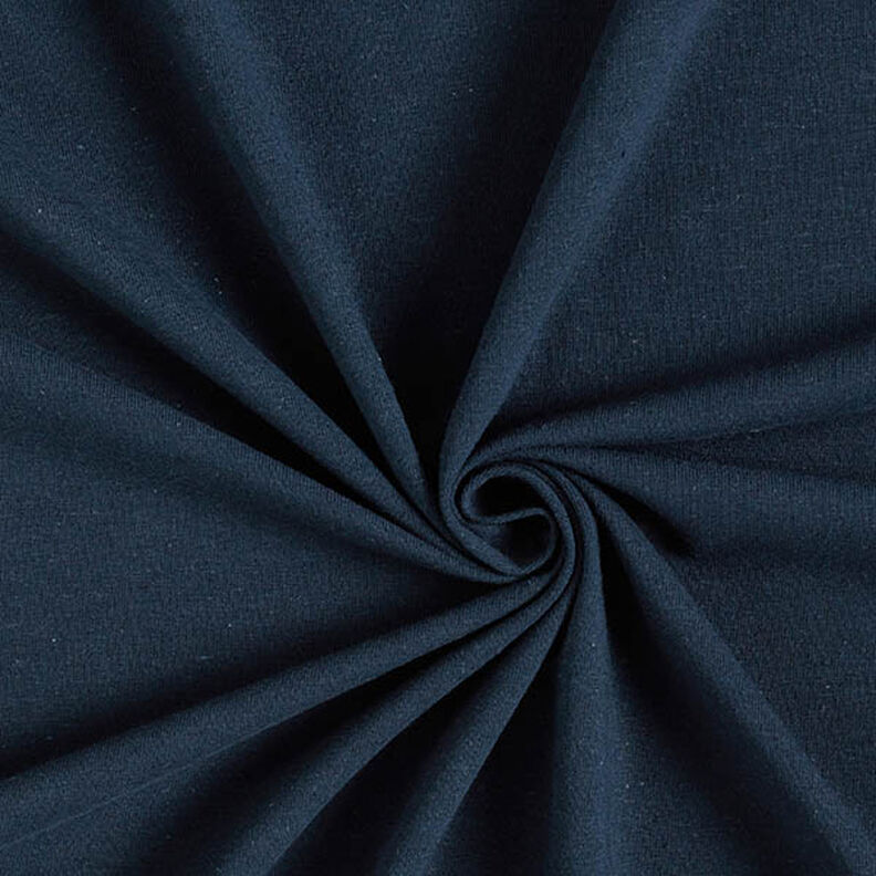 Plain cotton linen blend jersey – navy blue,  image number 1