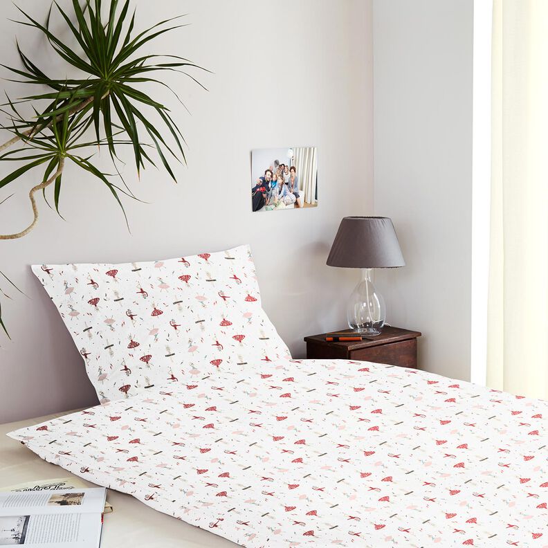 Cotton Cretonne dancing animals – white/red,  image number 7