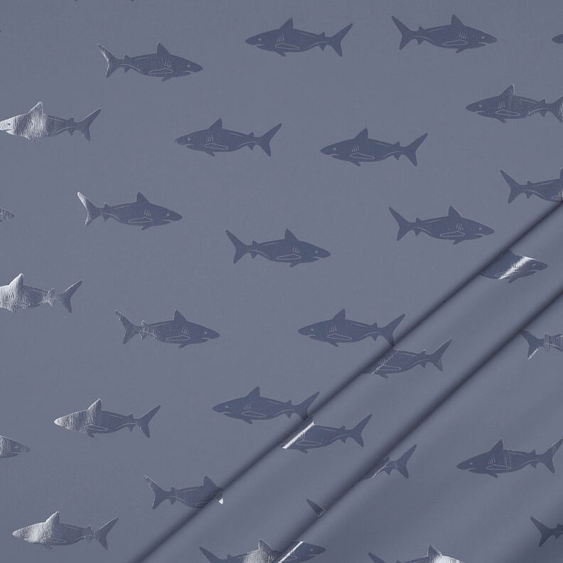 Raincoat Fabric Shark | by Poppy – blue grey,  image number 4
