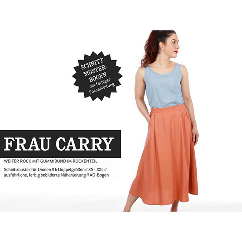 FRAU CARRY - wide skirt with elastic waistband in the back, Studio Schnittreif  | XS -  XXL,  image number 1