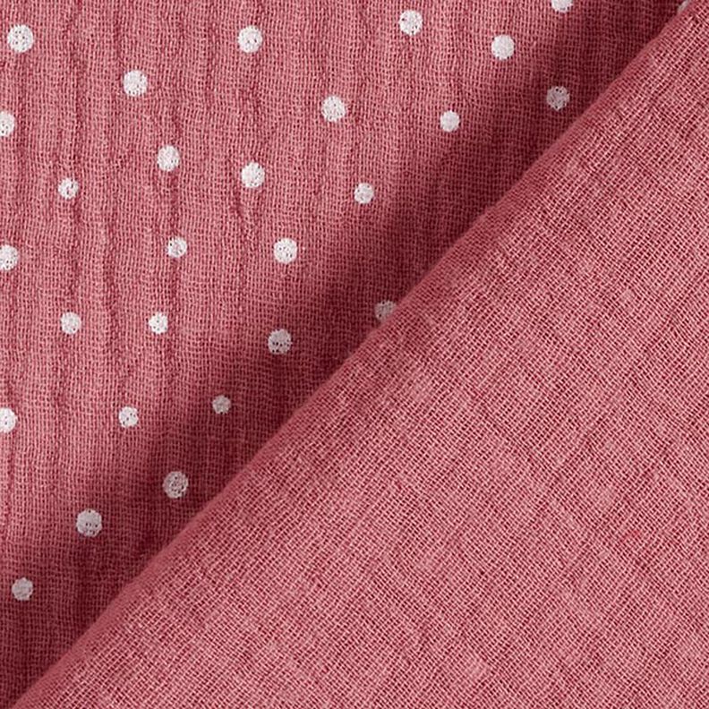 Double Gauze/Muslin Polka Dots – dusky pink/white,  image number 4