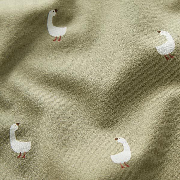Cotton Jersey Cute Geese – pistachio,  image number 2