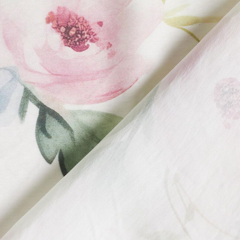 Voile Viscose Blend Delicate Roses – ivory/rosé,  image number 4