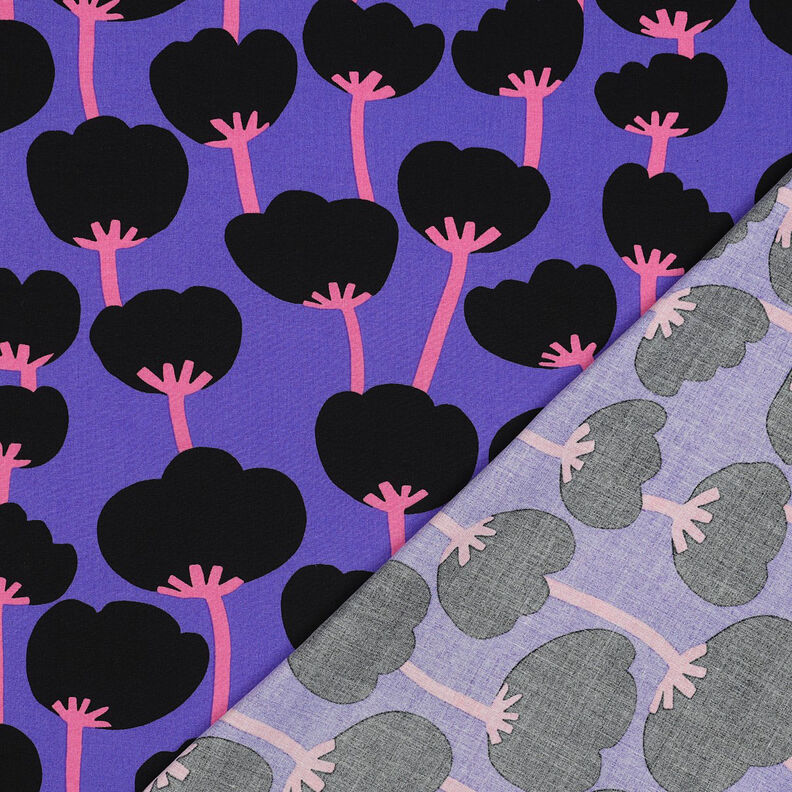 LENZING™ ECOVERO™ viscose fabric  Poppies | Nerida Hansen – lilac/black,  image number 4