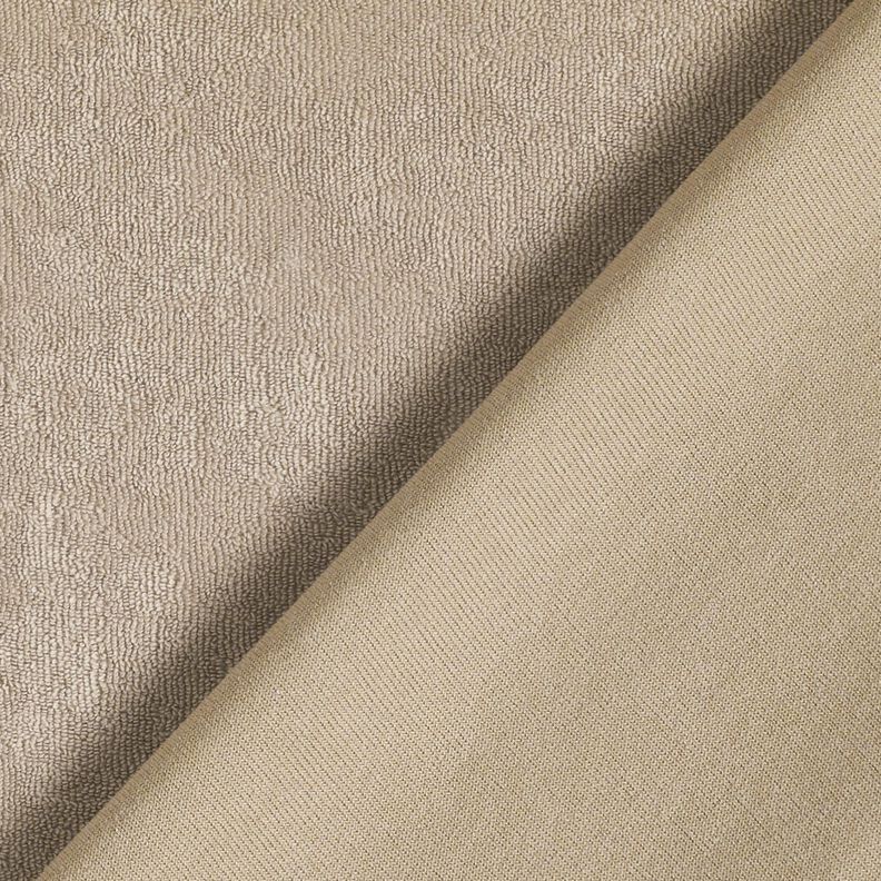 Towelling Fabric Stretch Plain – light beige,  image number 3