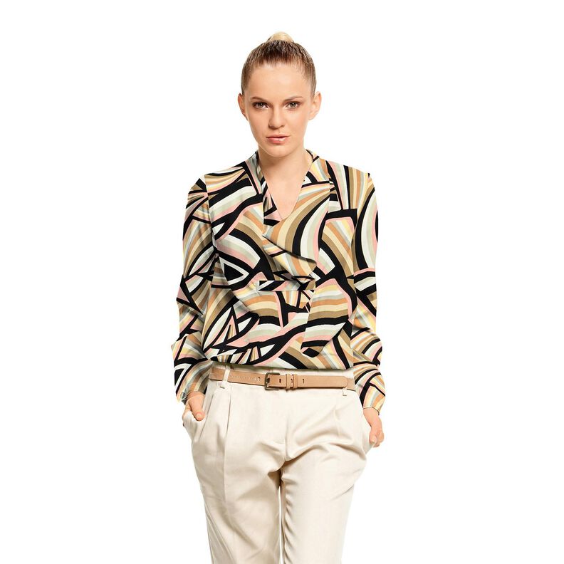 viscose fabric abstract lines – black/rose gold,  image number 5