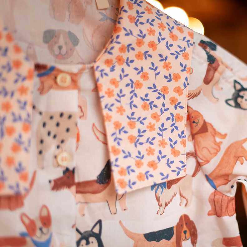 GOTS Cotton Poplin Ditsy Flowers | Poppy Fabrics – natural/peach orange, image number 7
