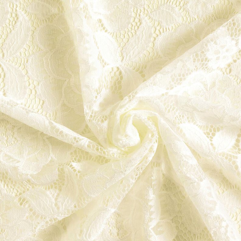 Stretch Lace Blossoms and leaves – offwhite, image number 4