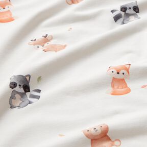 GOTS Cotton Jersey Baby Animals Digital Print – ivory, 