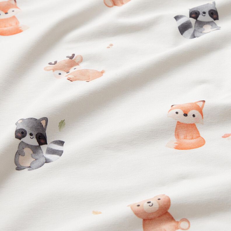 GOTS Cotton Jersey Baby Animals Digital Print – ivory, image number 2