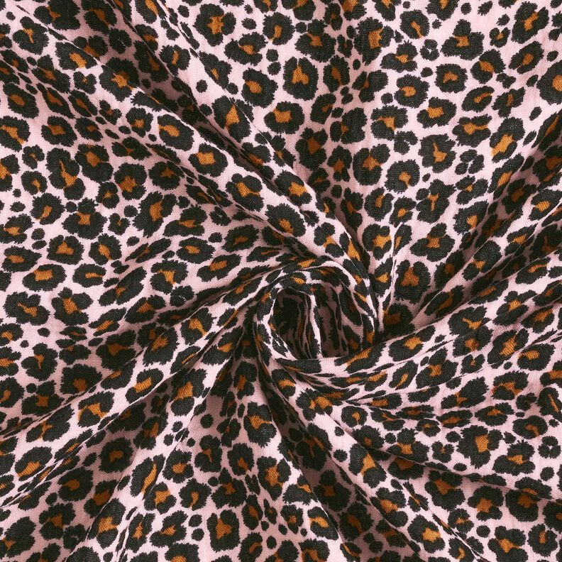 Double Gauze/Muslin Leopard Print – rosé/black,  image number 3