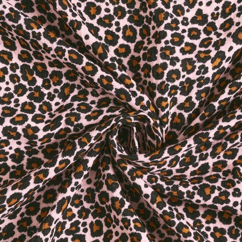 Double Gauze/Muslin Leopard Print – rosé/black, image number 3