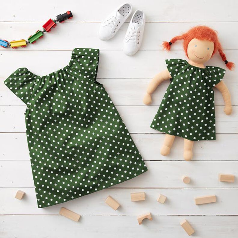 Cotton Poplin Large Dots – dark green/white,  image number 7