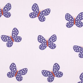 Brushed Sweatshirt Fabric Big Butterflies | Poppy Fabrics – pastel mauve/blue lilac, 