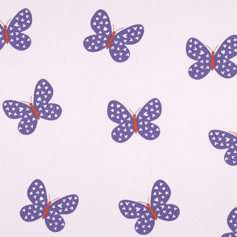 Brushed Sweatshirt Fabric Big Butterflies | Poppy Fabrics – pastel mauve/blue lilac, image number 1