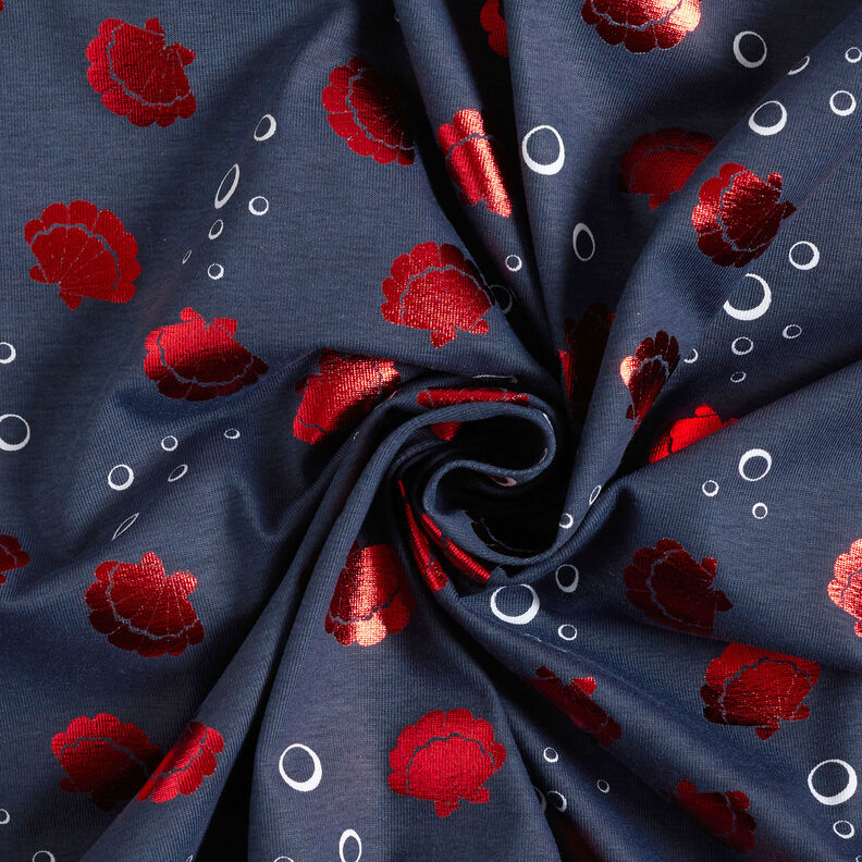 Cotton Jersey Shells Metallic – blue-black/red,  image number 5