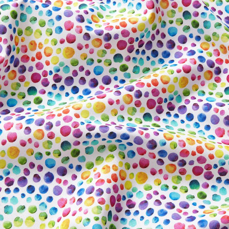 Cotton Poplin Rainbow dots Digital Print – white/colour mix, image number 2