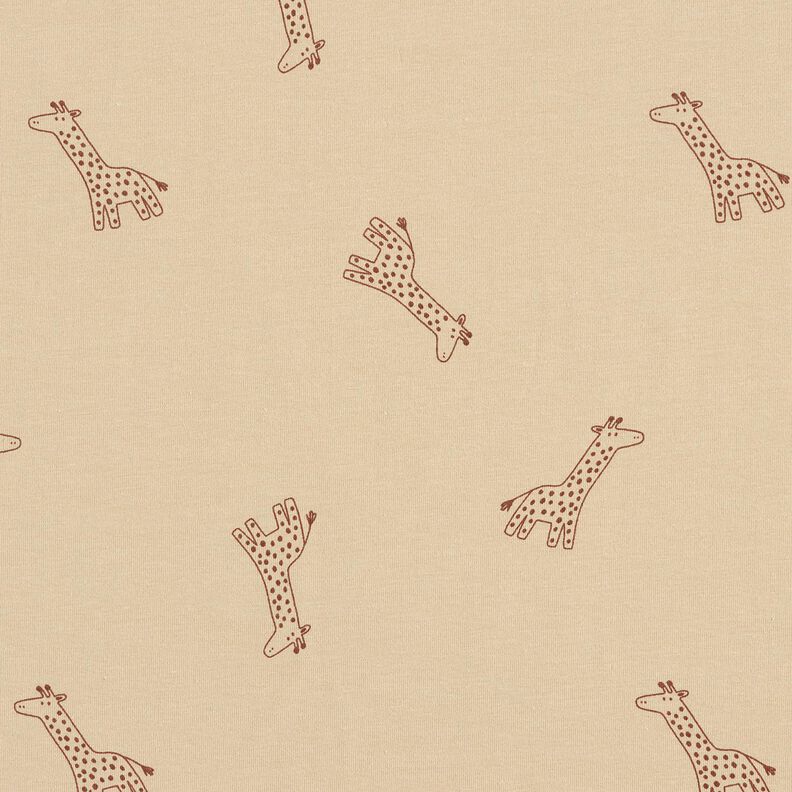 Cotton Jersey Giraffes – almond, image number 1