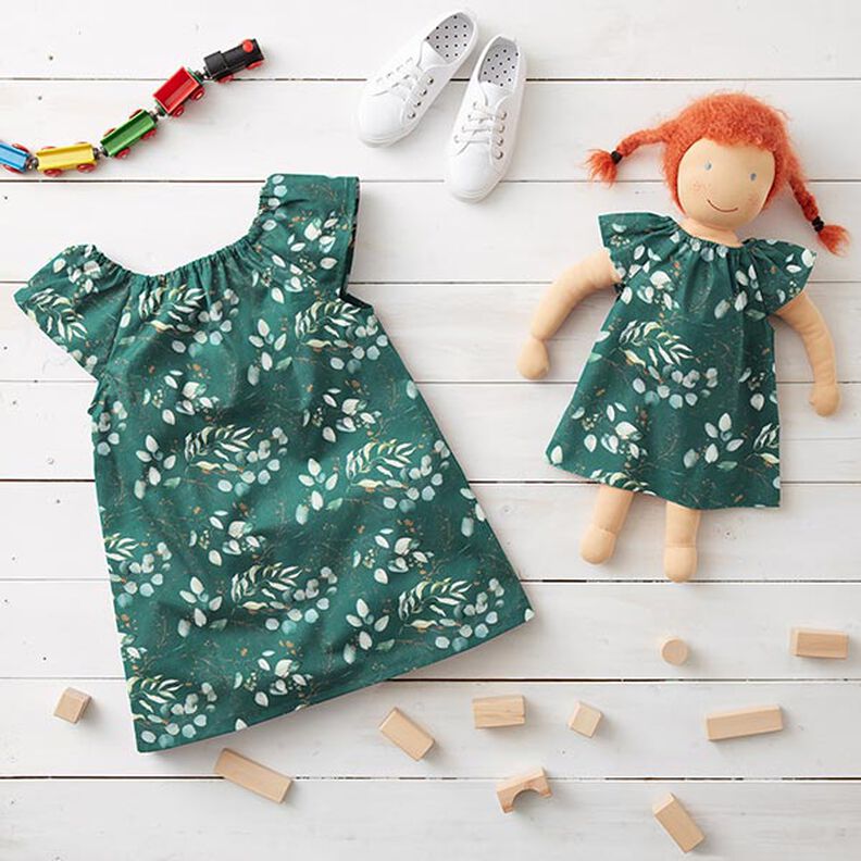 Cotton Poplin Digital Print Eucalyptus – petrol,  image number 6