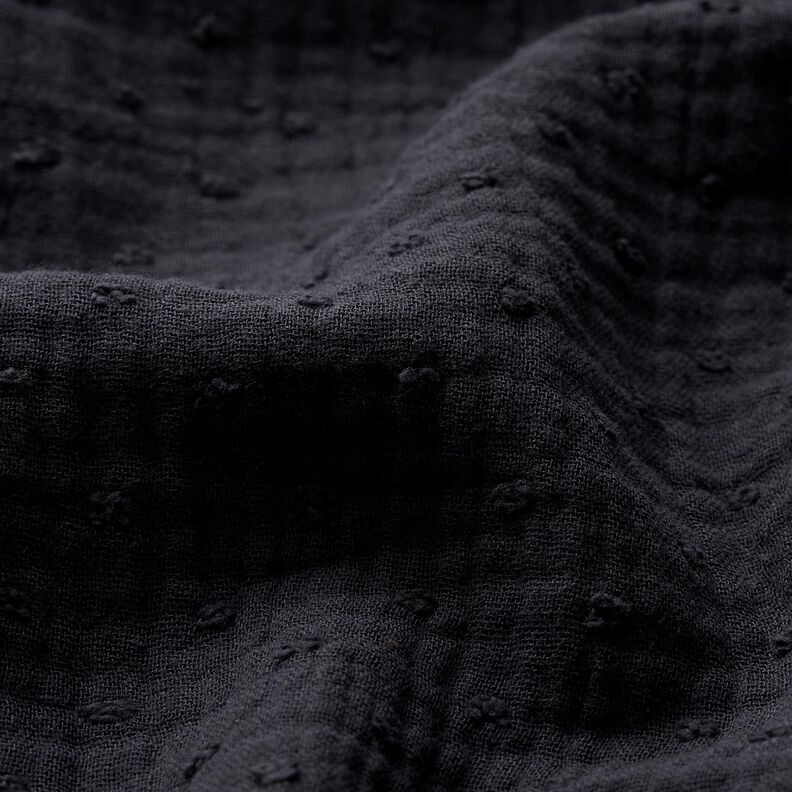 Double Gauze/Muslin dobby – black,  image number 2