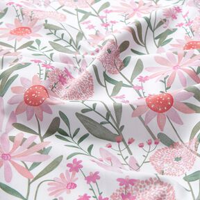 Cotton Poplin large meadow flowers Digital Print | Poppy Fabrics – white, 