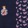 French Terry giraffe family Panel | Glitzerpüppi – midnight blue,  thumbnail number 1