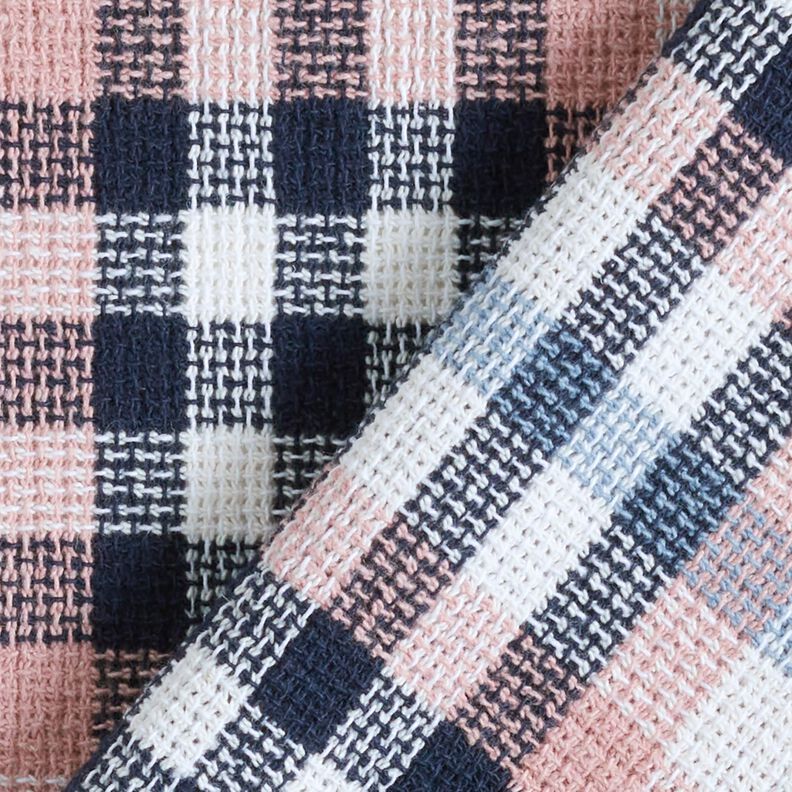 Coat Fabric Cotton Blend small check – dusky pink/white,  image number 4