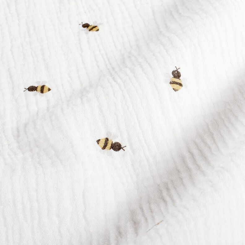 Double Gauze/Muslin Little Bees – offwhite/gold,  image number 2