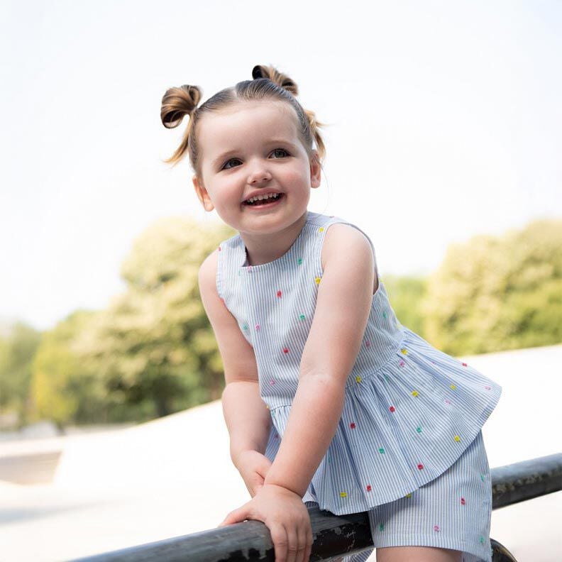 Fine Cotton Batiste Dobby and Stripes | Poppy Fabrics – light blue/white,  image number 5