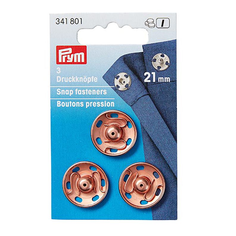 Sew-On Press Stud [Ø 21 mm x 3 pieces] - rose gold | Prym,  image number 1