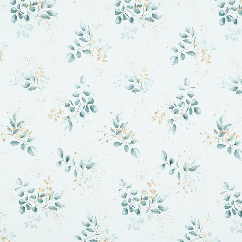 Cotton Jersey Eucalyptus | Glitzerpüppi – white/dove blue,  image number 1