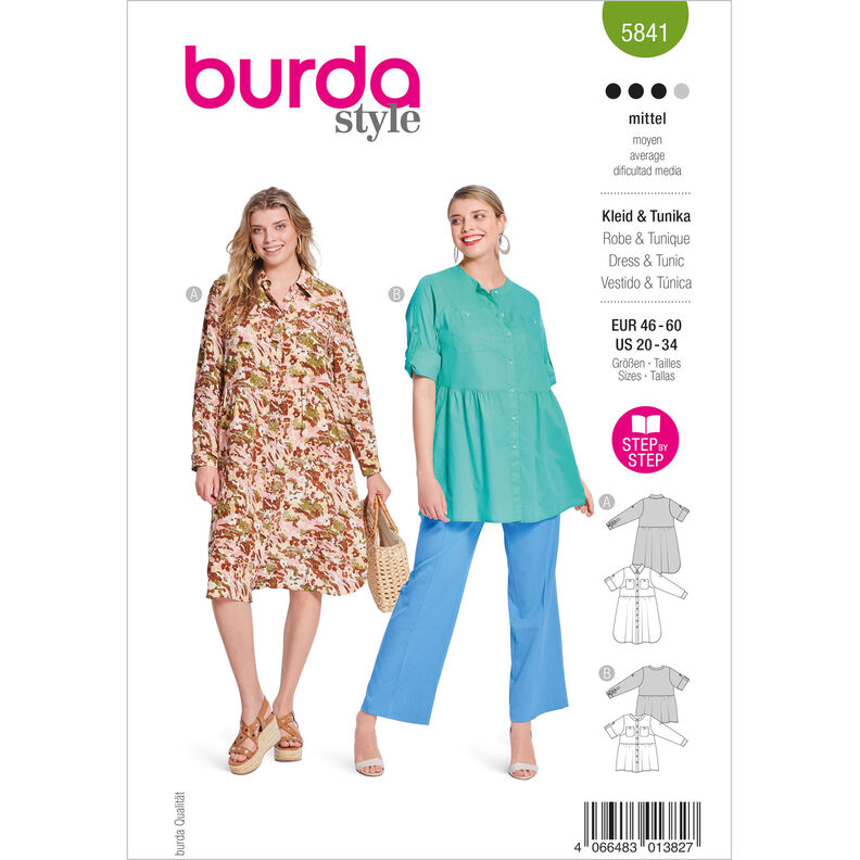 Plus-Size Dress / Tunika | Burda 5841 | 46-60,  image number 1