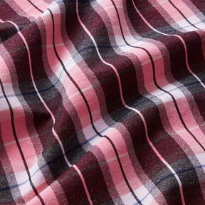 Stretch trouser fabric large check – black/intense pink, 