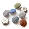 Covered Button - Outdoor Decor Fabric Agora Bruma - terracotta,  thumbnail number 3