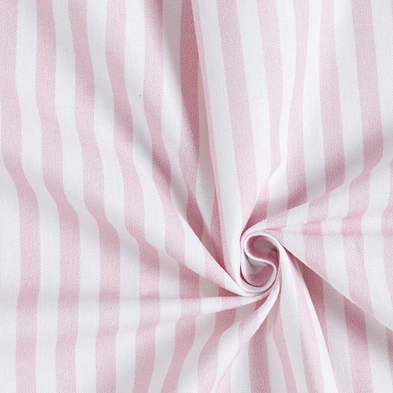 Decor Fabric Half Panama Vertical stripes – rosé/white,  image number 3