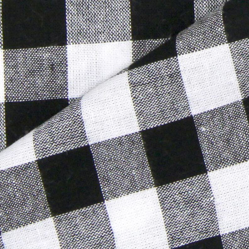 Cotton Vichy check 1,7 cm – black/white,  image number 3