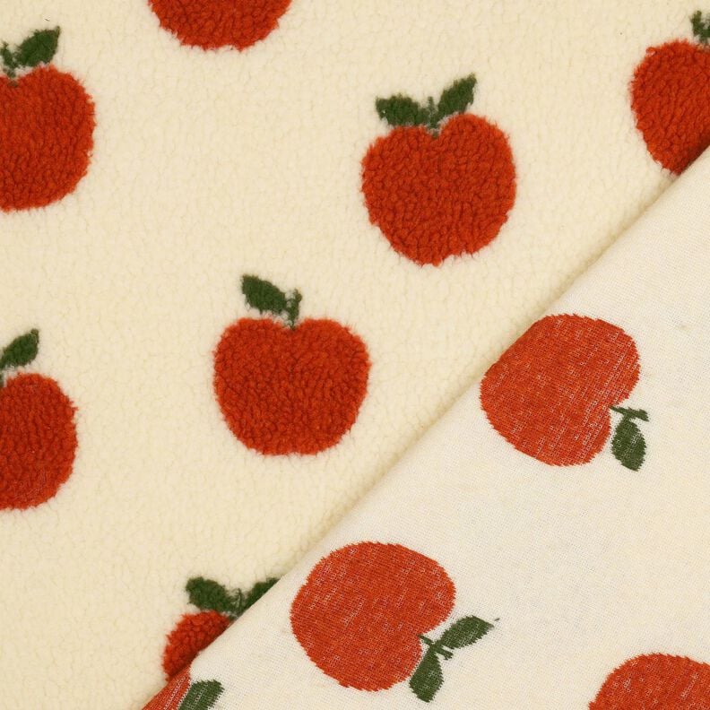 Teddy Fur Apples | Poppy Fabrics – offwhite/terracotta, image number 4