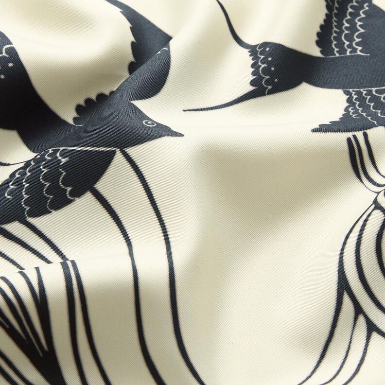 Satin panel swallows | Katia Fabrics – anthracite/cream, image number 8