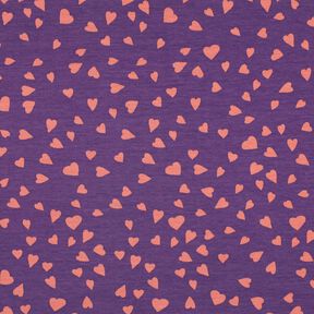 French Terry hearts | Poppy Fabrics – lilac/dusky pink, 