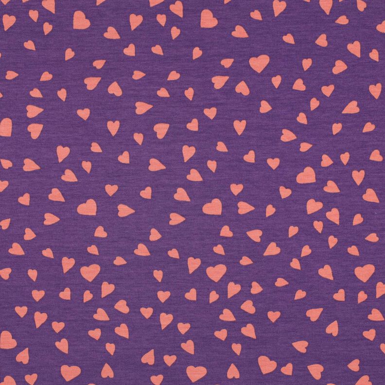 French Terry hearts | Poppy Fabrics – lilac/dusky pink, image number 1
