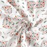Cotton fabric Percale Flowers in hearts – white/pink,  thumbnail number 3