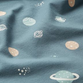 Cotton Flannel Planets &ndash; blue, 